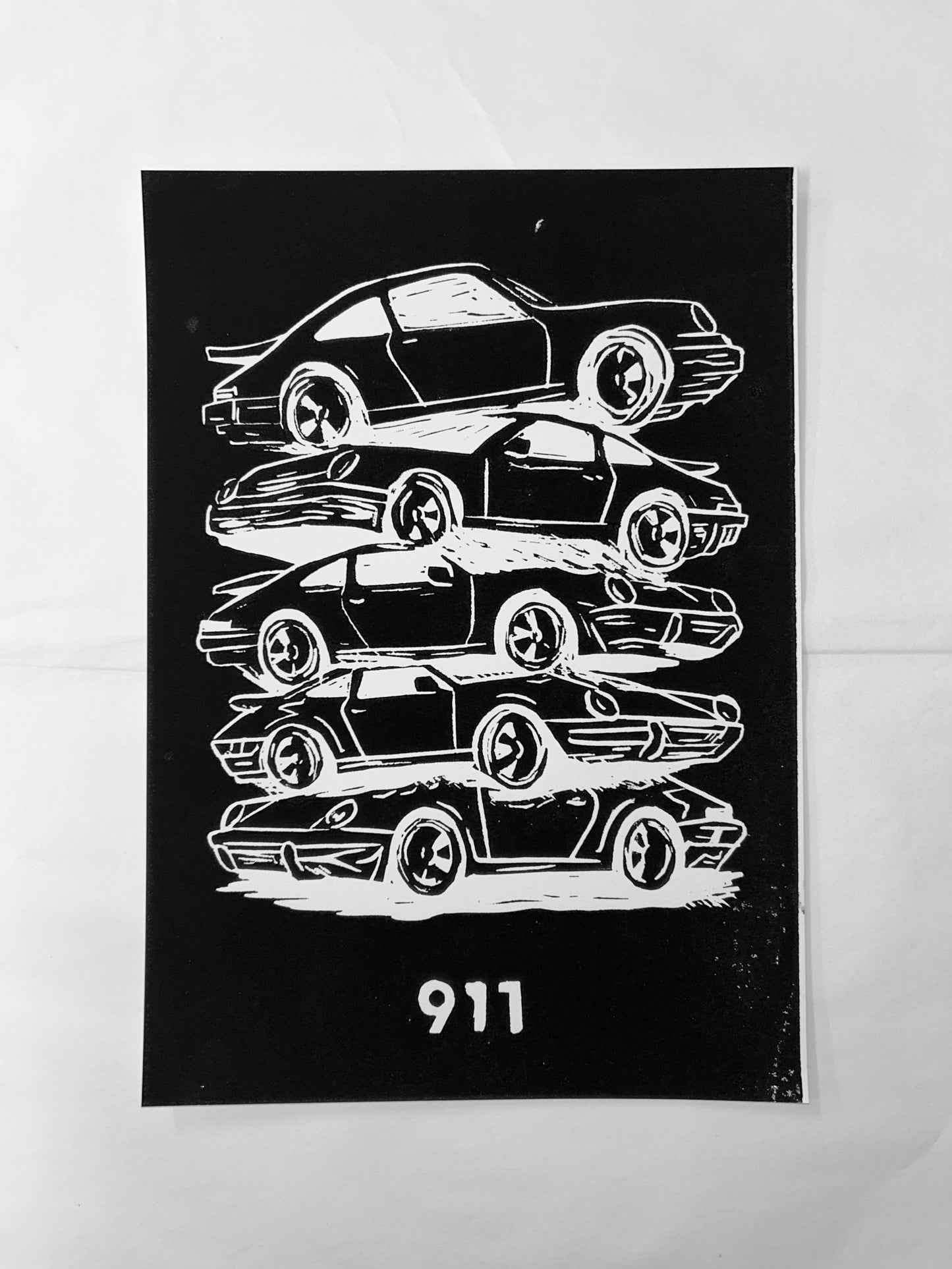 911 Linoldruck Schwarz