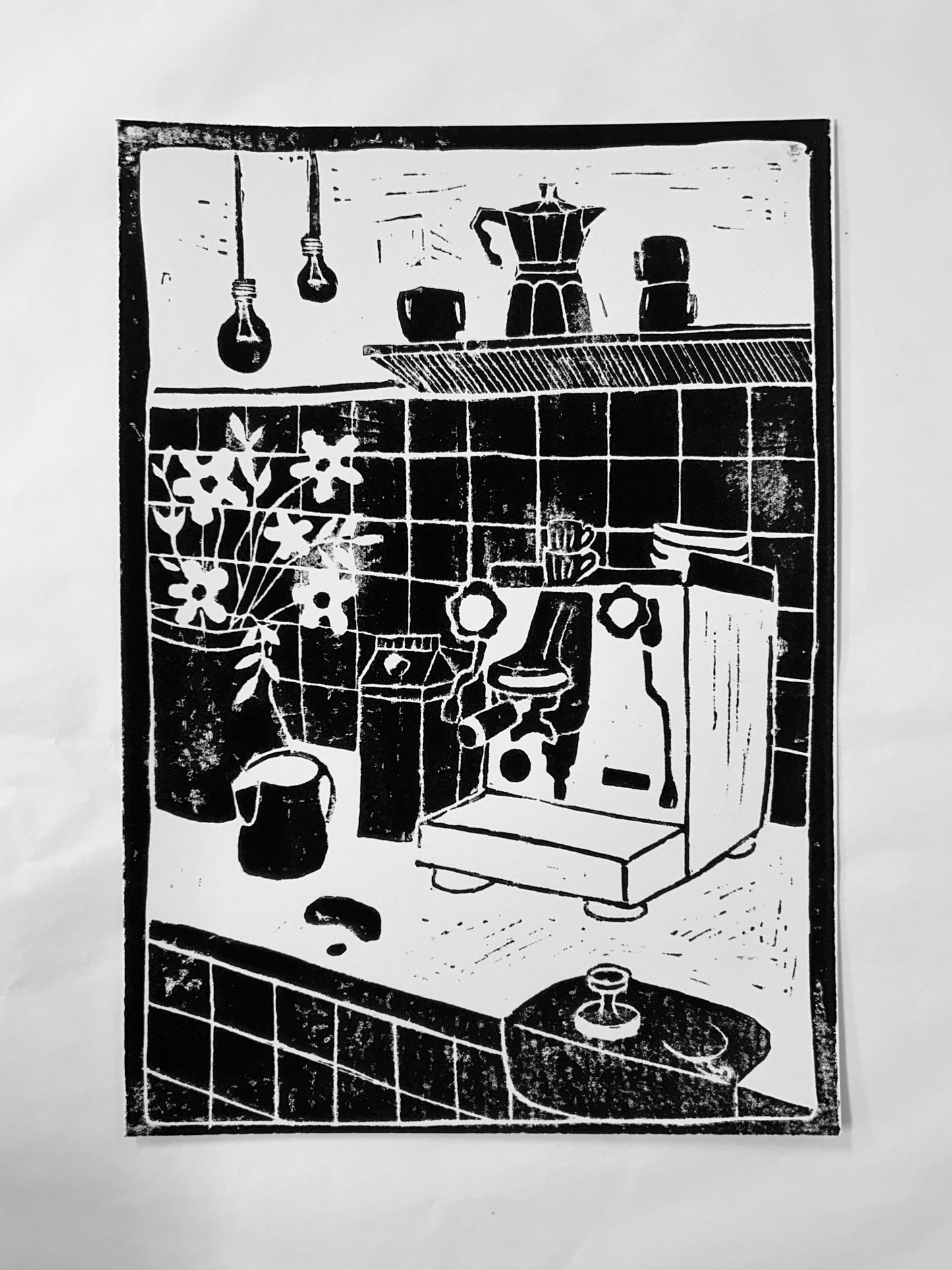 Coffee Corner Print Schwarz